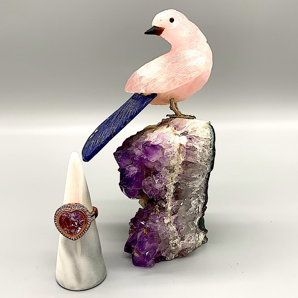 NYC II rose gold vermeil over sterling heart shaped pink amethyst ring size 8 🎀